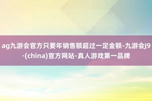 ag九游会官方只要年销售额超过一定金额-九游会J9·(china)官方网站-真人游戏第一品牌